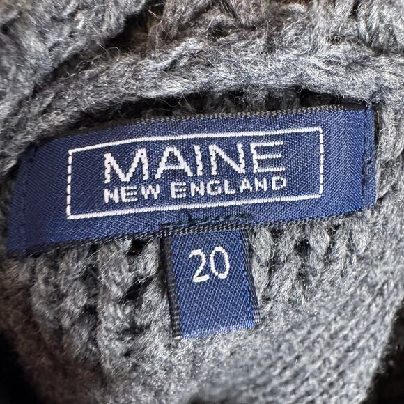 Maine New England Chunky Cable Knit Cowl Neck Sweater Button Shoulder 20 - Picture 5 of 8